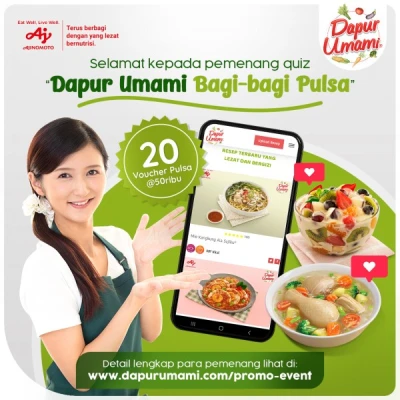 Selamat Kepada Seluruh Pemenang Quiz Dapur Umami Bagi-Bagi Pulsa!